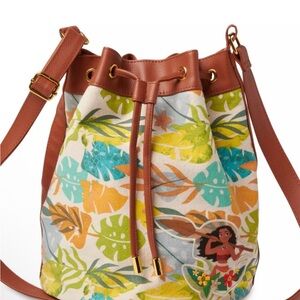 Disney Moana Brown Swim Shoulder Bag with Leather Accents